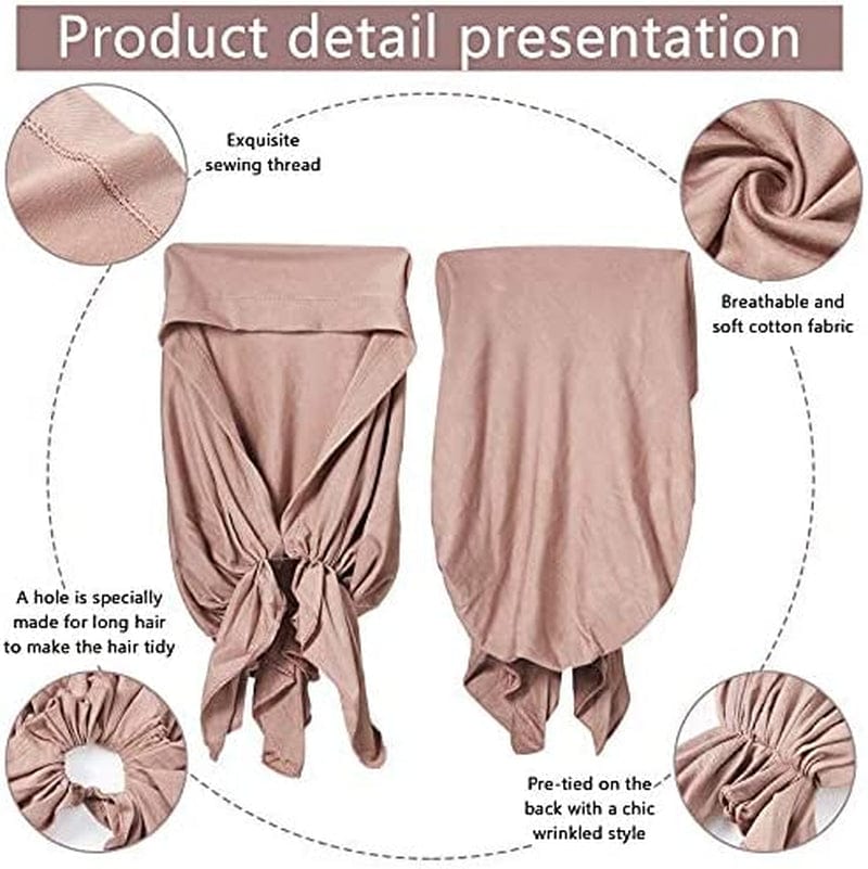 4 Pieces Slip-On Pre-Tied Head Scarves Women Headwear Turban Beanie Caps Head Wrap Headscarf for Women Girls Apparel & Accessories > Clothing Accessories > Headwear Syhood   