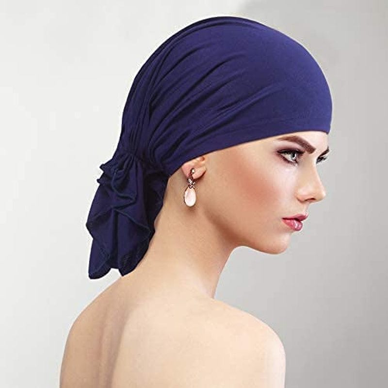 4 Pieces Slip-On Pre-Tied Head Scarves Women Headwear Turban Beanie Caps Head Wrap Headscarf for Women Girls Apparel & Accessories > Clothing Accessories > Headwear Syhood   