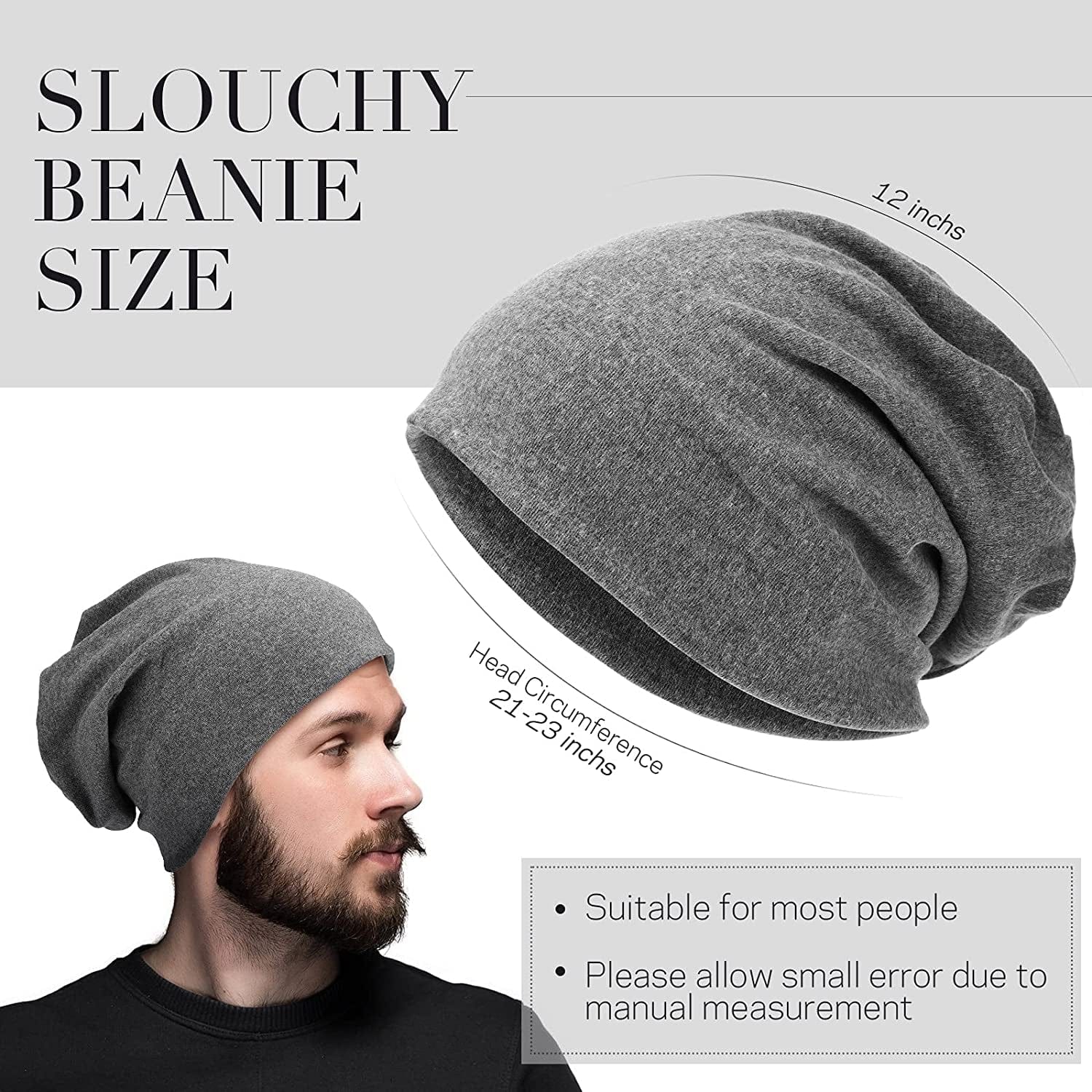 4 Pieces Slouchy Beanie Hat Baggy Skull Sleep Cap Stretch Knit Sleeping Hat Headwear Head Wrap Cap for Men Women Apparel & Accessories > Clothing Accessories > Headwear SATINIOR   