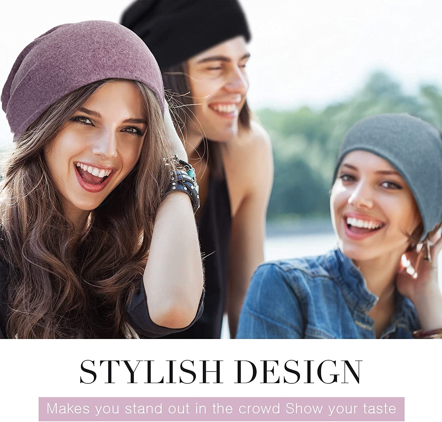 4 Pieces Slouchy Beanie Hat Baggy Skull Sleep Cap Stretch Knit Sleeping Hat Headwear Head Wrap Cap for Men Women Apparel & Accessories > Clothing Accessories > Headwear SATINIOR   