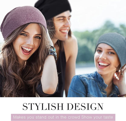 4 Pieces Slouchy Beanie Hat Baggy Skull Sleep Cap Stretch Knit Sleeping Hat Headwear Head Wrap Cap for Men Women Apparel & Accessories > Clothing Accessories > Headwear SATINIOR   