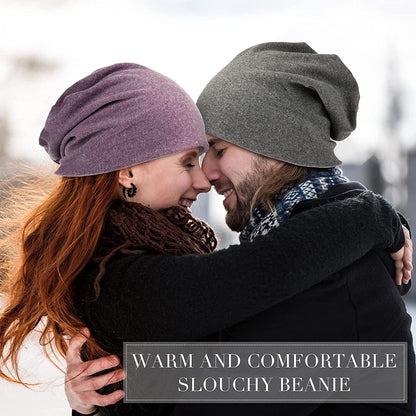 4 Pieces Slouchy Beanie Hat Baggy Skull Sleep Cap Stretch Knit Sleeping Hat Headwear Head Wrap Cap for Men Women Apparel & Accessories > Clothing Accessories > Headwear SATINIOR   