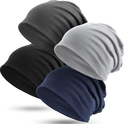 4 Pieces Slouchy Beanie Hat Baggy Skull Sleep Cap Stretch Knit Sleeping Hat Headwear Head Wrap Cap for Men Women Apparel & Accessories > Clothing Accessories > Headwear SATINIOR Gray Small-Large 