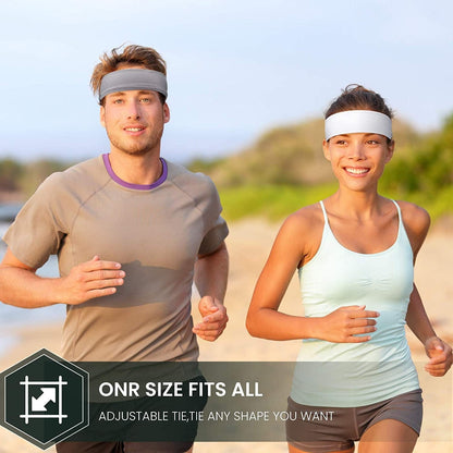 4 Pieces Tennis Tie Headband Head Tie Tennis Bandana Elastic Sports Sweatband Stretchy Headbands Adjustable Non-Slip Headband for Women Men Running Athletic Exercise Workout Apparel & Accessories > Clothing Accessories > Bandanas & Headties Syhood   