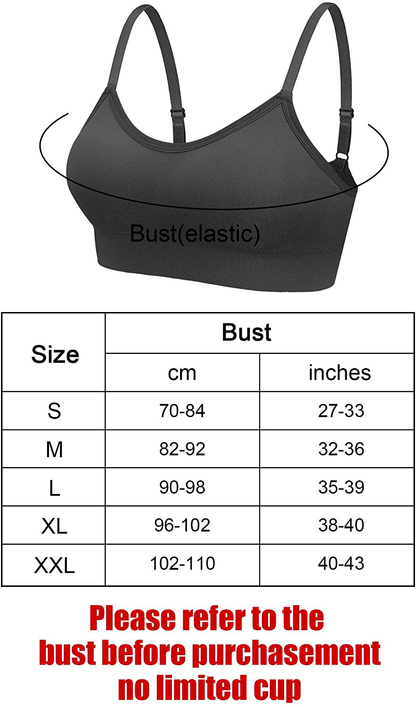 4 Pieces V Neck Bralettes Wireless Cami Bra Tank Top Bra Sports Bra for Women Girls Apparel & Accessories > Clothing > Underwear & Socks > Bras Kylie Max   