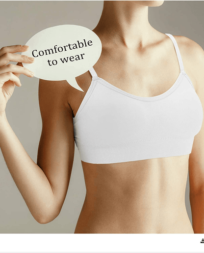4 Pieces V Neck Bralettes Wireless Cami Bra Tank Top Bra Sports Bra for Women Girls Apparel & Accessories > Clothing > Underwear & Socks > Bras Kylie Max   