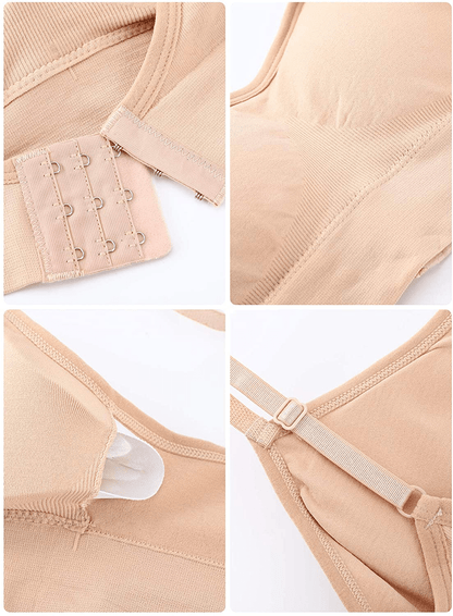 4 Pieces V Neck Bralettes Wireless Cami Bra Tank Top Bra Sports Bra for Women Girls Apparel & Accessories > Clothing > Underwear & Socks > Bras Kylie Max   