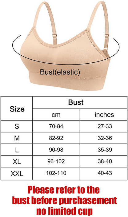 4 Pieces V Neck Bralettes Wireless Cami Bra Tank Top Bra Sports Bra for Women Girls Apparel & Accessories > Clothing > Underwear & Socks > Bras Kylie Max   