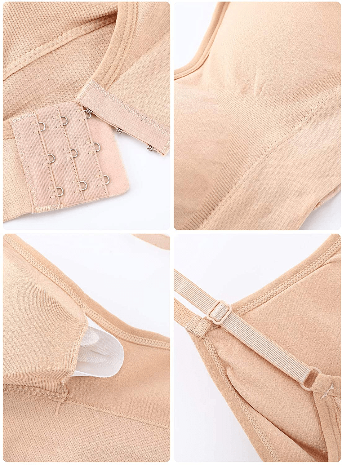 4 Pieces V Neck Bralettes Wireless Cami Bra Tank Top Bra Sports Bra for Women Girls Apparel & Accessories > Clothing > Underwear & Socks > Bras Kylie Max   