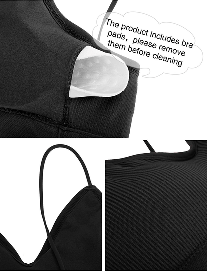 4 Pieces V Neck Cami Bra Padded Seamless Bralette Straps Sleeping Bra for Women Girls Apparel & Accessories > Clothing > Underwear & Socks > Bras Kylie Max   