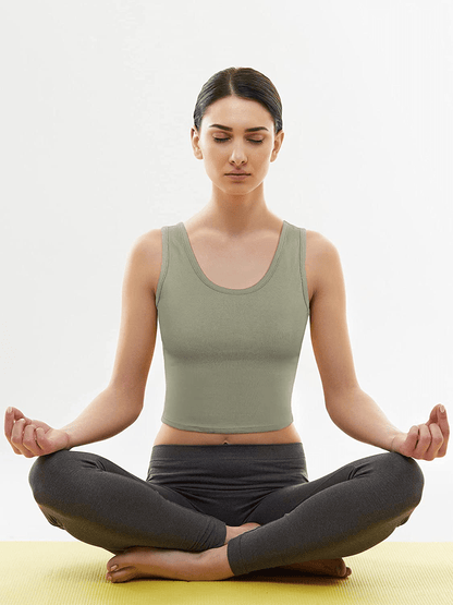4 Pieces Women Basic Crop Tank Top Short Sleeveless Sports Crop Top Apparel & Accessories > Clothing > Activewear Kylie Max   
