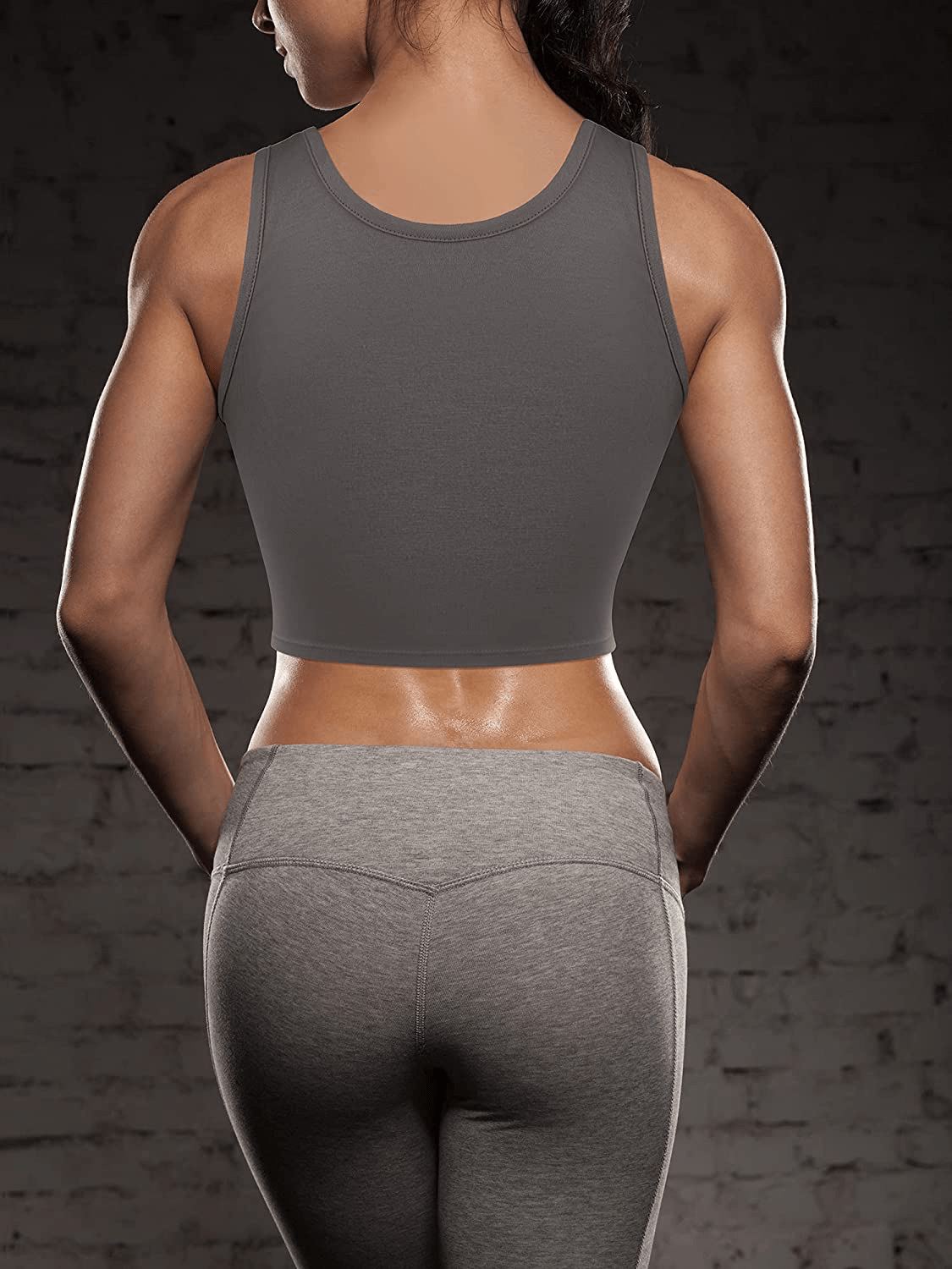4 Pieces Women Basic Crop Tank Top Short Sleeveless Sports Crop Top Apparel & Accessories > Clothing > Activewear Kylie Max   