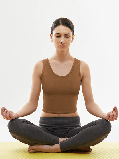 4 Pieces Women Basic Crop Tank Top Short Sleeveless Sports Crop Top Apparel & Accessories > Clothing > Activewear Kylie Max   