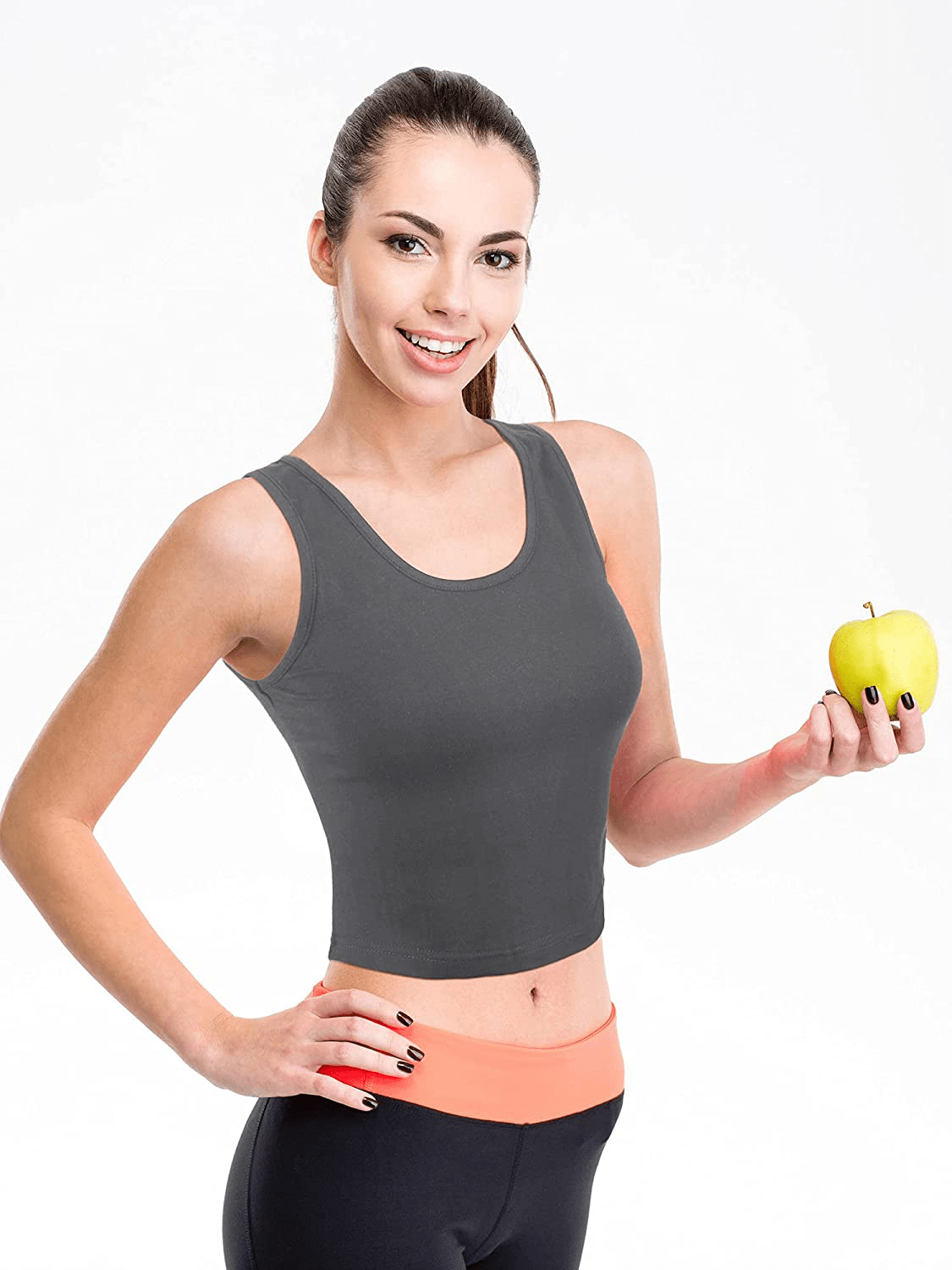 4 Pieces Women Basic Crop Tank Top Short Sleeveless Sports Crop Top Apparel & Accessories > Clothing > Activewear Kylie Max   