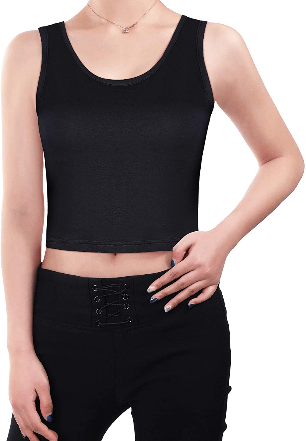 4 Pieces Women Basic Crop Tank Top Short Sleeveless Sports Crop Top Apparel & Accessories > Clothing > Activewear Kylie Max   