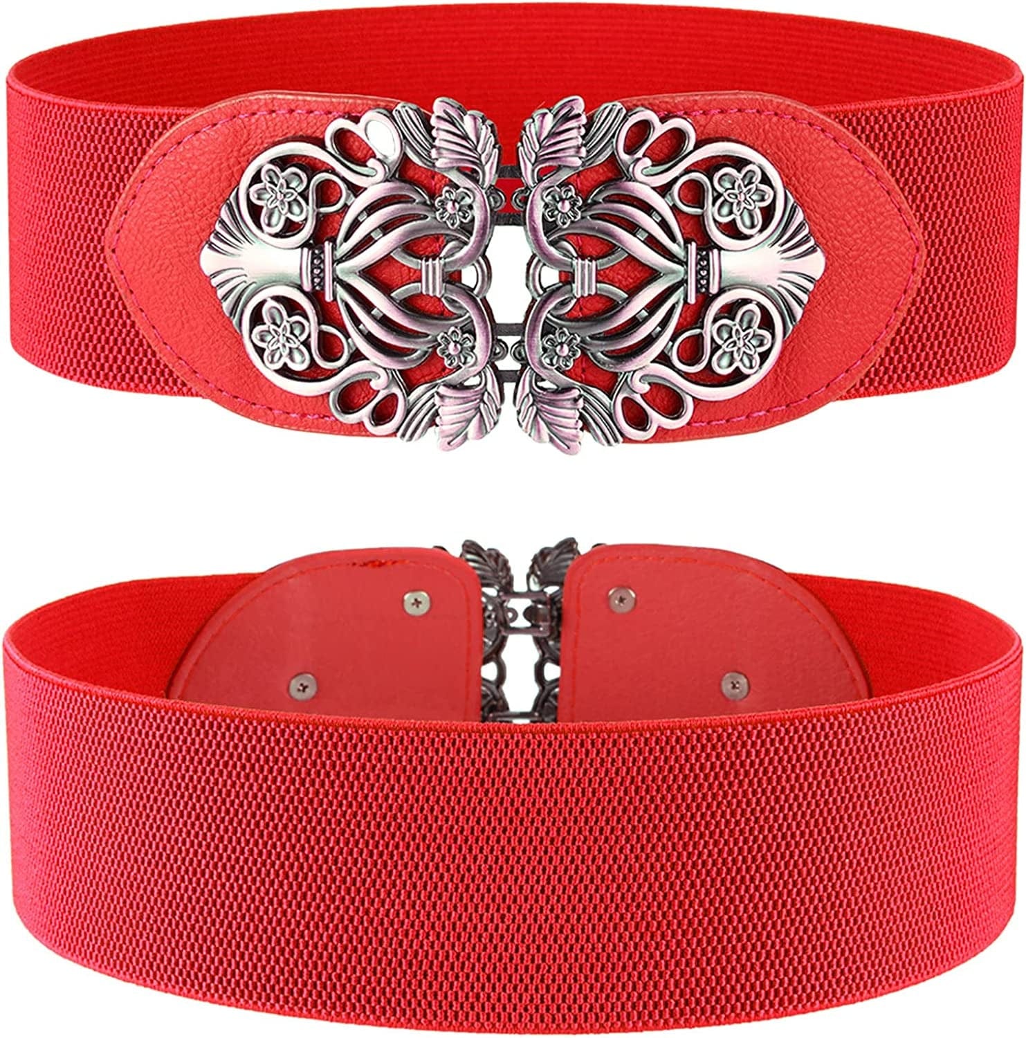 4 Pieces Women Vintage Waist Belt Elastic Stretch Retro Cinch Belt Waistband for Jeans Pants Dresses Apparel & Accessories > Clothing Accessories > Belts KYLIE MAX   