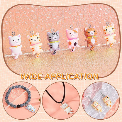 40 Pcs Resin Cat Pendant Charm Mini Cat Charms for Jewelry Making Decorative Cute Kitty Pendants for Necklace Bracelet Keychain Jewelry Making DIY Art Crafts, 8 Styles
