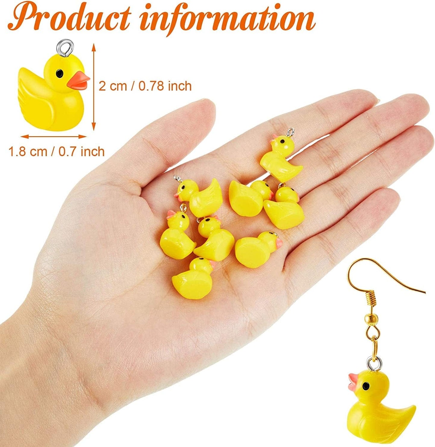 40 Pieces Slime Charms Ducks Mini Resin Ducks Resin Duck Charms Pendants Findings Charm DIY Duck Pendants for Bracelet Necklace Earrings Keychain Crafts (Yellow)