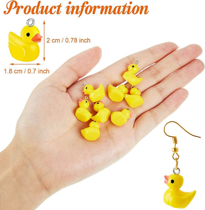 40 Pieces Slime Charms Ducks Mini Resin Ducks Resin Duck Charms Pendants Findings Charm DIY Duck Pendants for Bracelet Necklace Earrings Keychain Crafts (Yellow)
