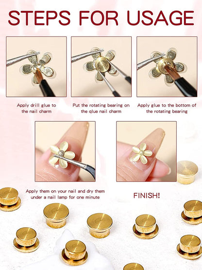 40 Pieces Spinning Nail Charms, TOROKOM Gold Nail Art Rotating Charm Rotary Bearing Rotating Nail Tool for Girl Women Nail Art Charms Design DIY Crafting Jewelry Accessories (2 Sizes) Health & Beauty > Personal Care > Cosmetics > Cosmetic Tools > Nail Tools TOROKOM   