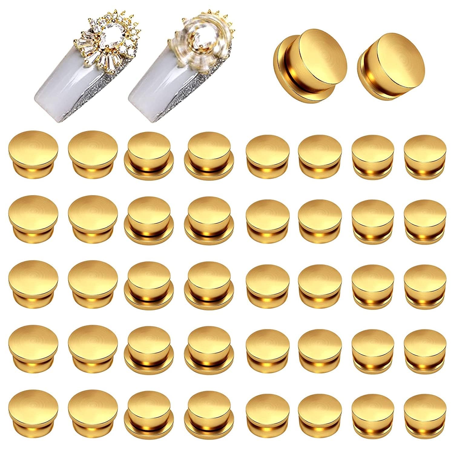 40 Pieces Spinning Nail Charms, TOROKOM Gold Nail Art Rotating Charm Rotary Bearing Rotating Nail Tool for Girl Women Nail Art Charms Design DIY Crafting Jewelry Accessories (2 Sizes) Health & Beauty > Personal Care > Cosmetics > Cosmetic Tools > Nail Tools TOROKOM   