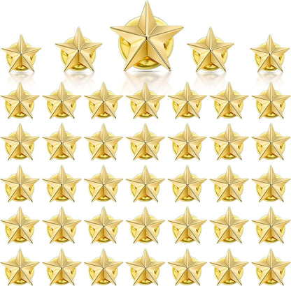 40 Pieces Star Badge Lapel Pin for 4Th of July Memorial Day Independence Day Celebration Veterans Day Party Labor Day Theme Party Costume Decorations Gold