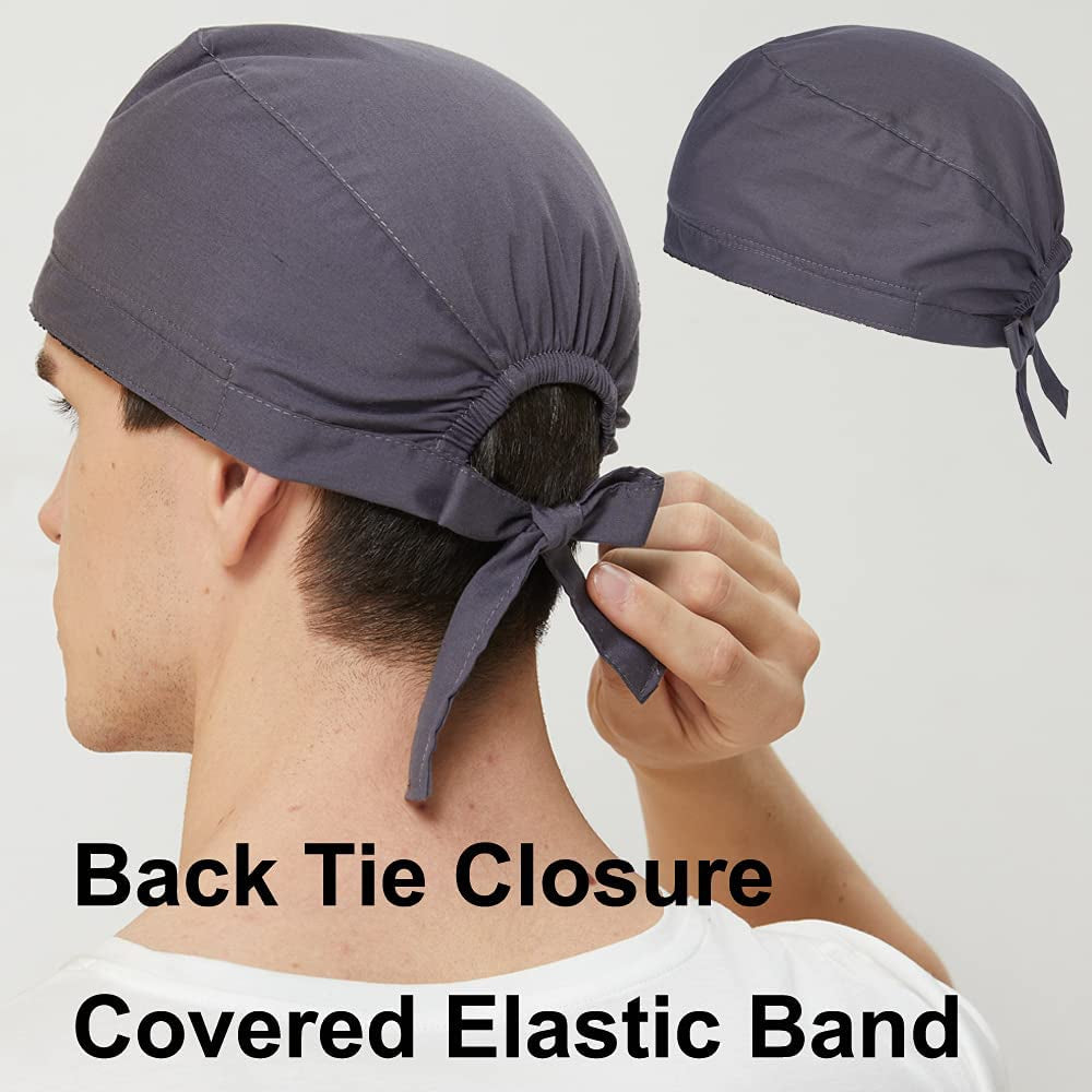 Super Absorbent Skull Caps Built-In No Sweat Liners Moisture Absorbent Bandana Headbands for Men Women Dew Rag with Sweatband (4 Pack) Apparel & Accessories > Clothing Accessories > Bandanas & Headties QING   