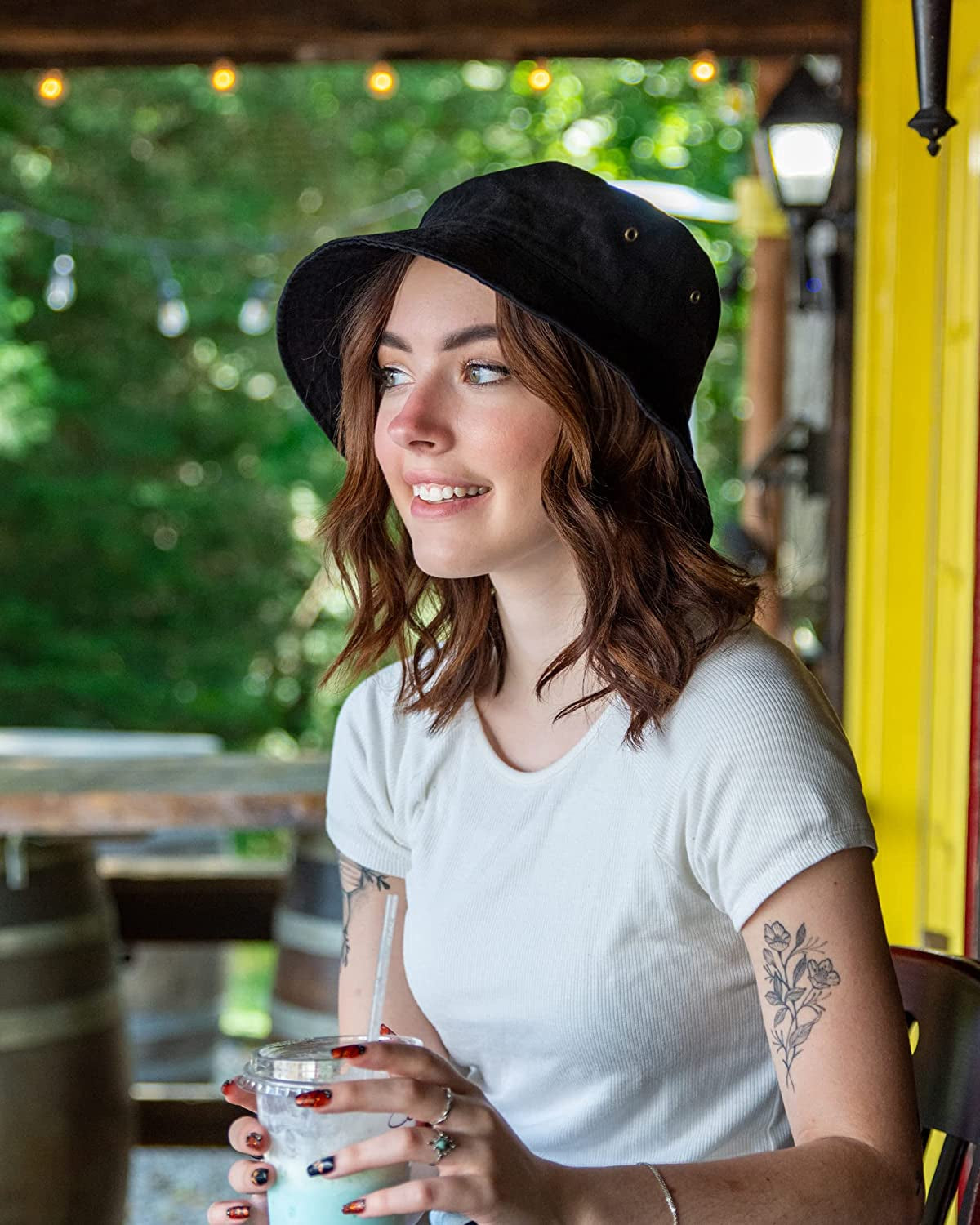 Bucket Hat for Women Men Canvas Washed Cotton Trendy Distressed Womens Summer Beach Sun Hats with Detachable Strings Apparel & Accessories > Clothing Accessories > Hats KYLIE MAX   