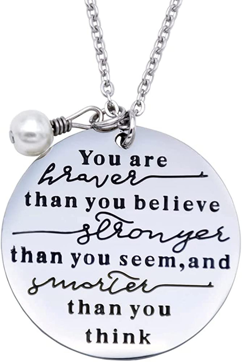 O.RIYA Always Remember You Are Braver than You Believe Jewelry Necklace/Keyring Apparel & Accessories > Jewelry > Bracelets O.RIYA Grey  