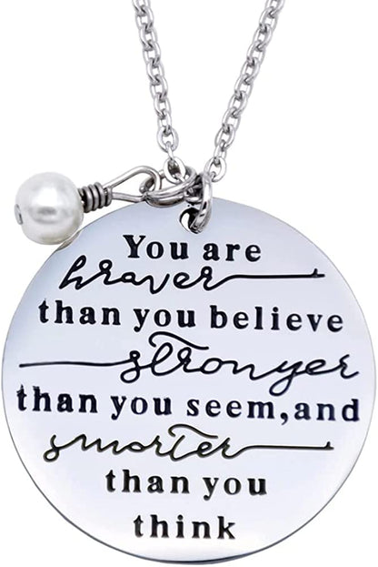 O.RIYA Always Remember You Are Braver than You Believe Jewelry Necklace/Keyring Apparel & Accessories > Jewelry > Bracelets O.RIYA Grey  