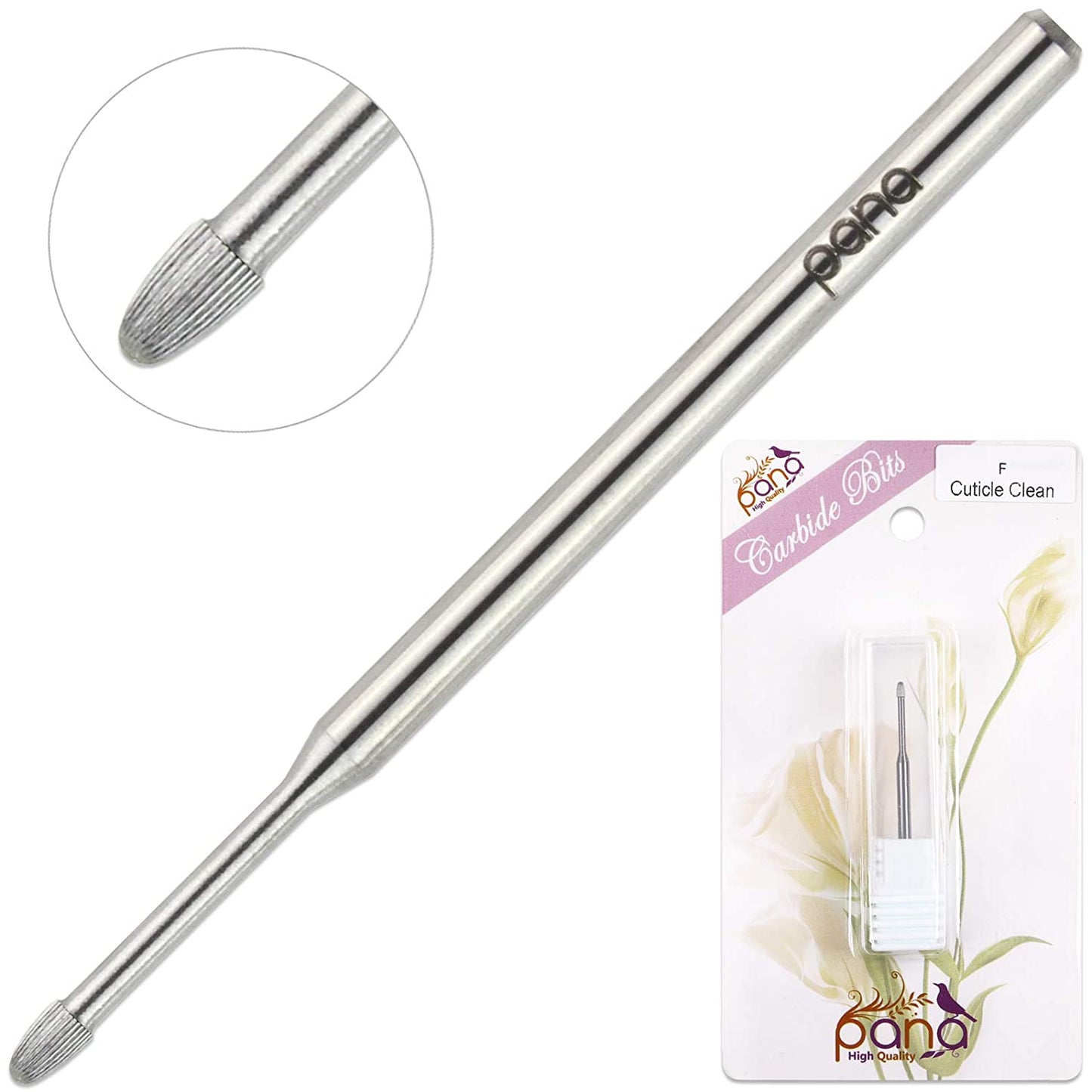 Premium PANA 3/32" Cuticle Clean Nail Carbide Bit for Professional, Nail Salon, Nail Trimmer, under Nail Cleaner, Electric Drill Machine, Manicure Tools (Silver-Snake Head, Fine) Health & Beauty > Personal Care > Cosmetics > Cosmetic Tools > Nail Tools PANA   