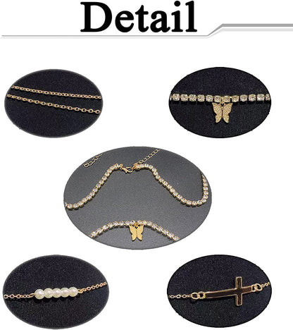Ofeiyaa 4-6PCS Body Chain Jewelry Bra Chain Retro Waist Belt Chain Suit Bikini Beach Boho Chain Set for Women Girls Gold Tone Apparel & Accessories > Jewelry > Body Jewelry Ofeiyaa   