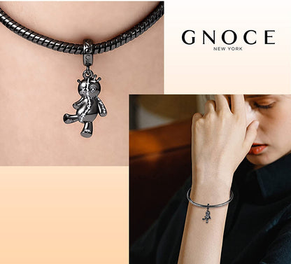 GNOCE Voodoo Doll Pendant Charm 925 Sterling Silver Dangle Bead Charms for Women Bracelet/Necklace Halloween Gifts for Girls Wife Daughter Apparel & Accessories > Jewelry > Bracelets GNOCE   
