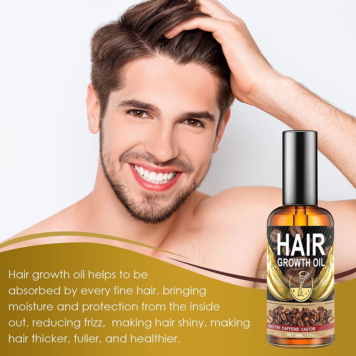 Hair Growth Oil with Biotin, Castor, and Caffeine - 99% Natural Hair Care Serum for Stronger, Thicker, Prevent Hair Loss, Promotes Hair Regrowth, Repairs Hair Follicles, Rid of Itchy and Dry Scalp, Stress Relief & Headaches-50Ml Health & Beauty > Personal Care > Hair Care CENNYO   