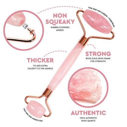 Jade Face Roller - Jade Roller for Face & Gua Sha Face Massager, 100% Natural Rose Quartz Roller – Face, Eye & Neck Rejuvenation Beauty Tools; Hand-Crafted with Squeak-Free Padding Health & Beauty > Personal Care > Cosmetics > Cosmetic Tools > Skin Care Tools Emerald Cove Beauty   