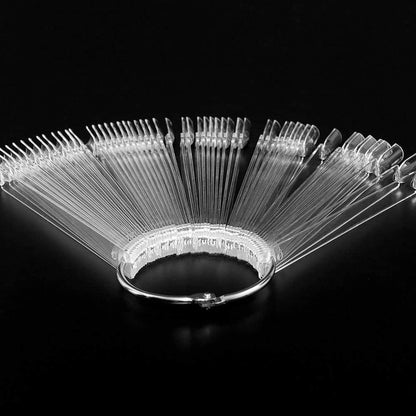 Nail Display Tips Lukytimo 100 Pcs Clear Fan-Shaped False Nail Polish Board Nail Art Tips Practice Sticks Tools with Ring Holder (Transparent) (100) Health & Beauty > Personal Care > Cosmetics > Cosmetic Tools > Nail Tools LukyTimo   