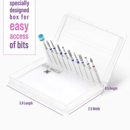 Elle Breeze 10 Pcs Diamond Nail Drill Bits Set for Acrylic Nail Professional Cuticle Drill Bit Manicure Tool for Home Salon Spa Health & Beauty > Personal Care > Cosmetics > Cosmetic Tools > Nail Tools Elle Breeze   