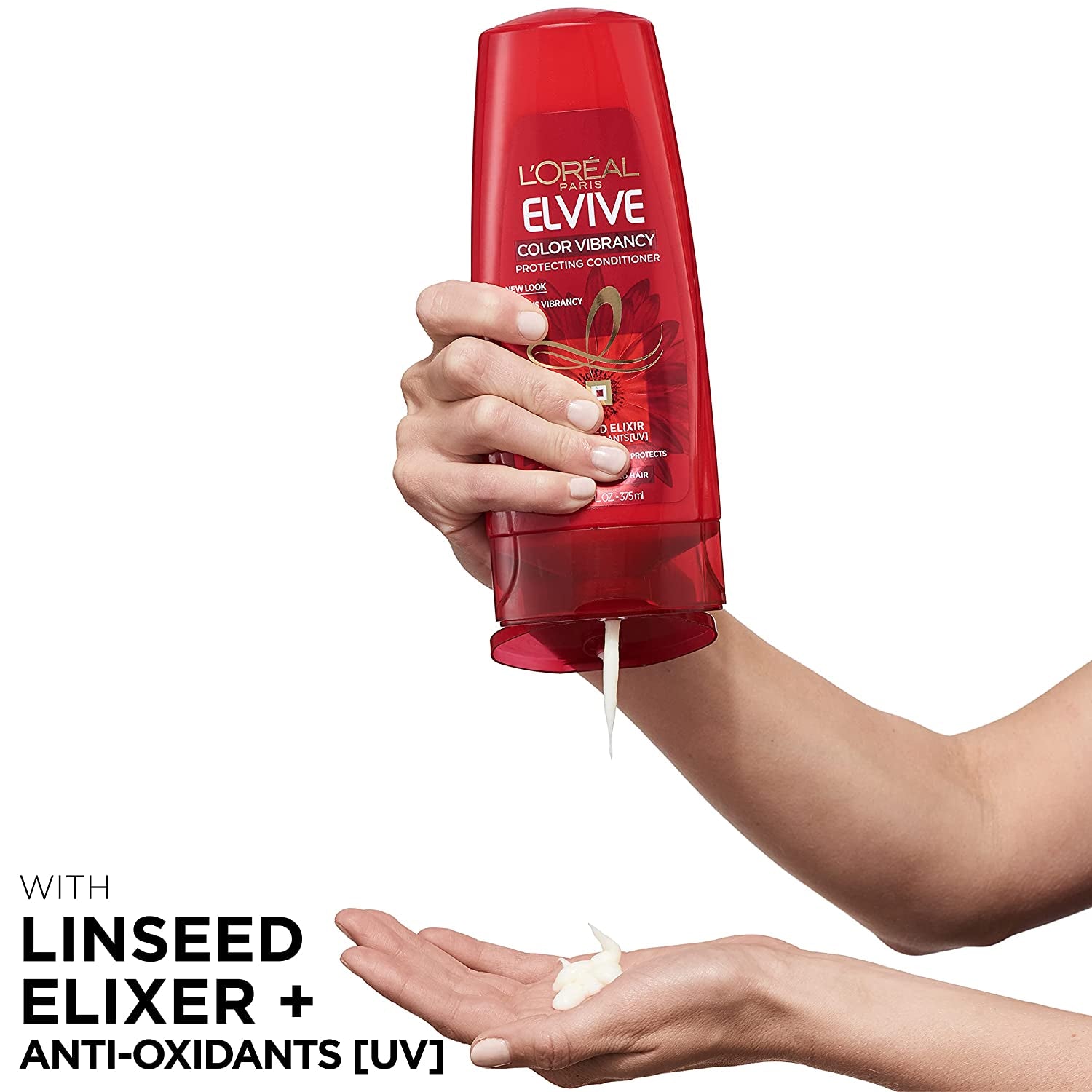 L'Oreal Paris Elvive Color Vibrancy Protecting Conditioner, for Color Treated Hair, Conditioner with Linseed Elixir and Anti-Oxidants, for Anti-Fade, High Shine, and Color Protection, 28 Fl Oz Health & Beauty > Personal Care > Hair Care L'Oreal Paris   