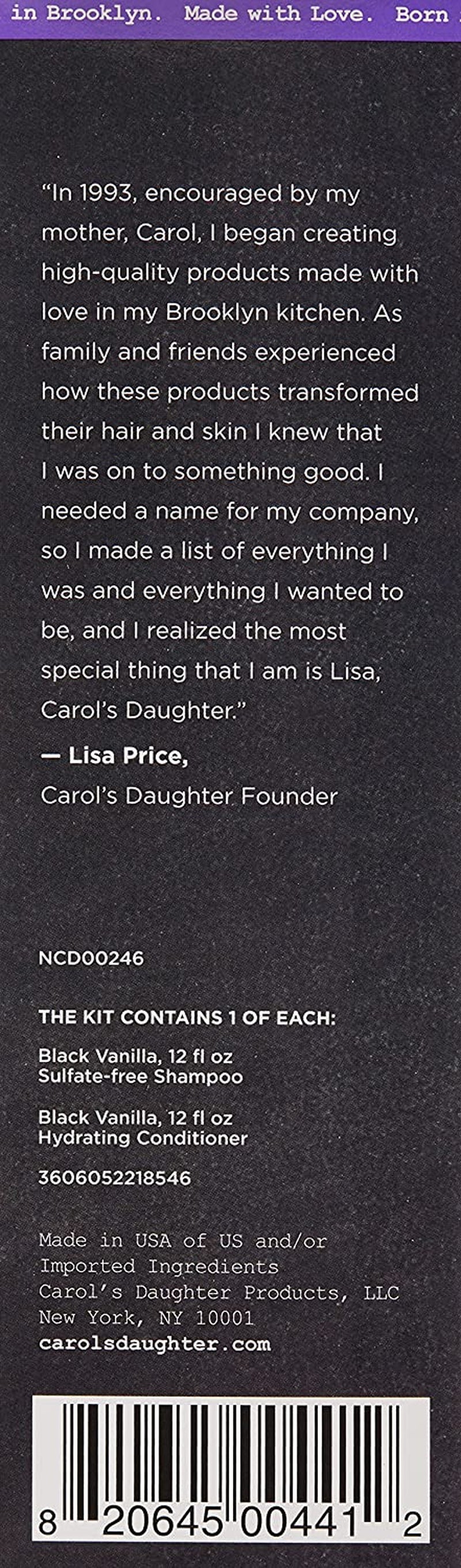 Carol’S Daughter Black Vanilla Curly Hair Sulfate Free Shampoo and Conditioner Set for Dry, Damaged Natural Hair, Moisturizing and Hydrating Hair Care Bundle - Made with Shea Butter, Aloe and Rosemary Health & Beauty > Personal Care > Hair Care Carol's Daughter   