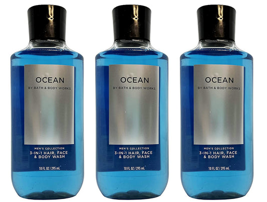 Lot of 3 Bath and Body Works Ocean Signature Collection 2 in 1 Hair Shampoo Body Wash for Men 10 Fl Oz Health & Beauty > Personal Care > Cosmetics > Bath & Body Bath and Body Works   