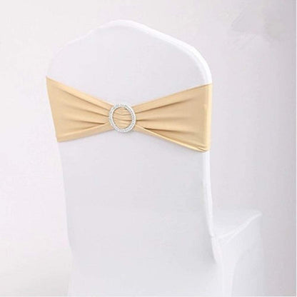 WENSINL Pack of 50 Stretch Chair Sashes for Wedding, Elastic Lycra Chair Bands with Buckle Slider, Chair Bows for Party, without White Chair Covers (Sky Blue) Apparel & Accessories > Clothing Accessories > Sashes HAOYU Champagne 50 