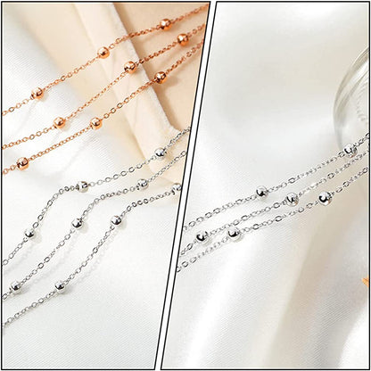 Generic Foot Chain Bead Multilayers Titanium Steel Ankle Bracelet for Women Cute Summer Adjustable Anklets Beach Jewelry Gifts Apparel & Accessories > Jewelry > Anklets generic   