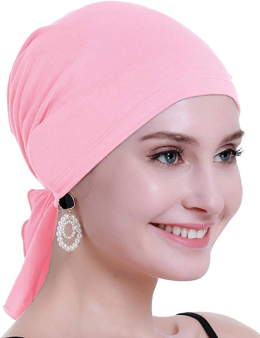 Osvyo Bamboo Chemo Headscarf for Women Hair Loss - Cancer Slip on Headwear Turbans Sealed Packaging Light Pink Apparel & Accessories > Clothing Accessories > Headwear osvyo   