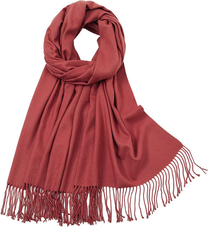 RIIQIICHY Women'S Scarf Pashmina Shawls and Wraps for Evening Dress Bridesmaid Wedding Bridal Winter Warm Long Large Scarves Apparel & Accessories > Clothing Accessories > Scarves & Shawls RIIQIICHY Rust  