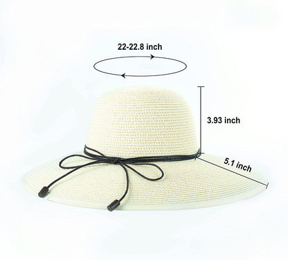 Koreshion Women Summer Wide Brim Straw Hat Beach Foldable Sun Hats Floppy Roll up Cap Uv UPF 50+ Caps Apparel & Accessories > Clothing Accessories > Hats Koreshion   