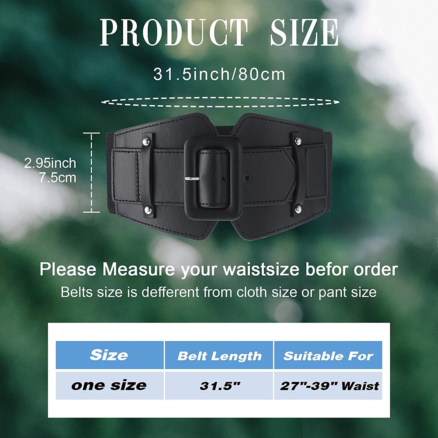 Women Wide Stretchy Cinch Belts Corset Belt Retro Chunky Buckle Belts Waist Belt Waistband for Dresses Coats Apparel & Accessories > Clothing Accessories > Belts Geyoga   
