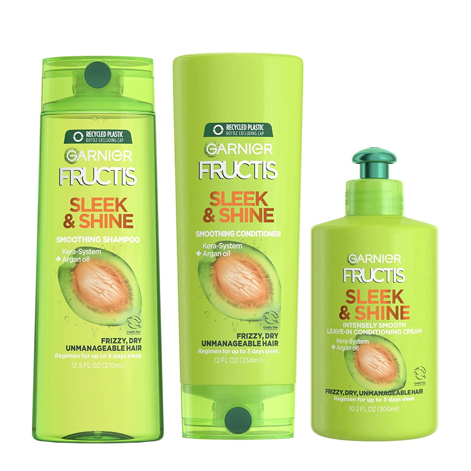 Garnier Fructis Sleek and Shine Intensely Smooth Leave-In Conditioning Cream, 10.2 Fluid Ounce Health & Beauty > Personal Care > Hair Care Garnier 3 Piece Set  