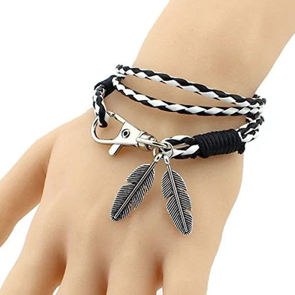 40Pcs Mixed Antique Bronze/Antique Silver Feather Charms Pendants Jewelry Making Accessories DIY