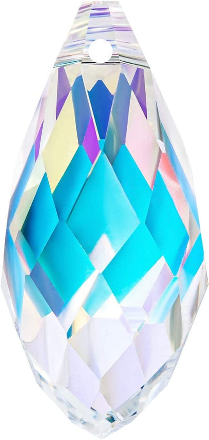 40Pcsmix Shapes Loose Beads Charms Crystal Pendant for Jewelry Making Bulk Lot Necklace Earrings Bracelet Craft Findings (Mixed Shape Crystal Pendant) 10x20mmTeardrop Crystal AB