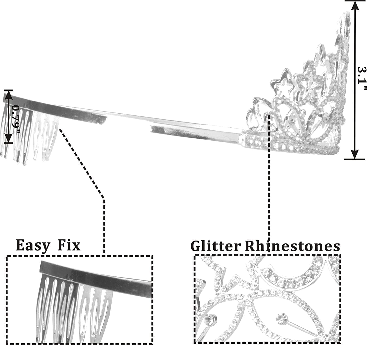 40Th Birthday Sash and Tiara for Women - Fabulous Glitter Sash + Stars Rhinestone Silver Premium Metal Tiara for Her, 40Th Birthday Gifts for 40 Party Apparel & Accessories > Clothing Accessories > Sashes MEANT2TOBE   